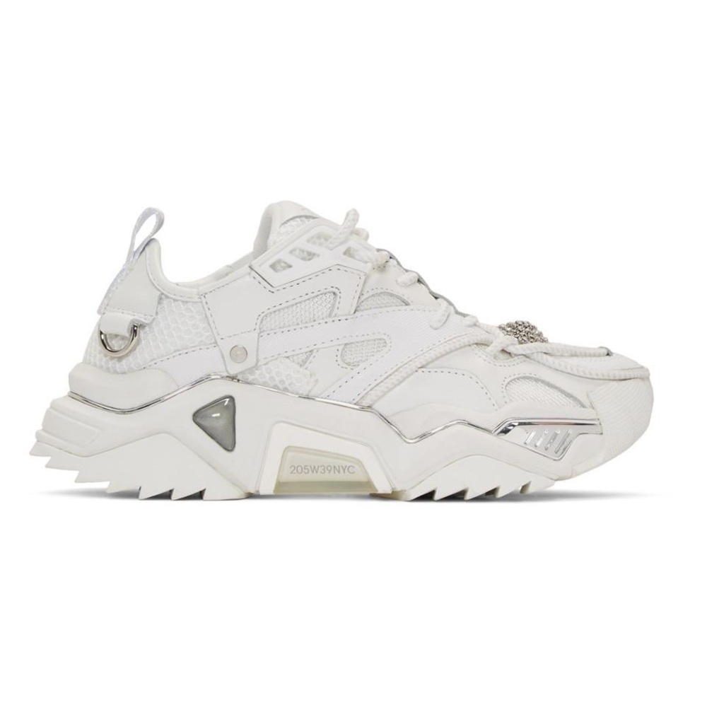Calvin Klein 205W39NYC White Jeweled Strike 205 Sneakers Sz. 8.5